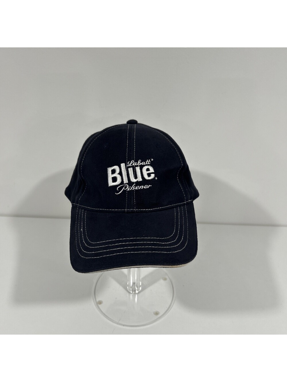 Vintage Labatt Strapback Hat Navy Blue Unisex Beer Cap